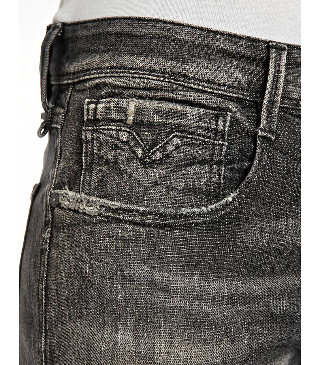 Aged Eco 5 year スーパースリムBRONNY パワーストレッチブラックデニム 詳細画像 ダークグレー 7